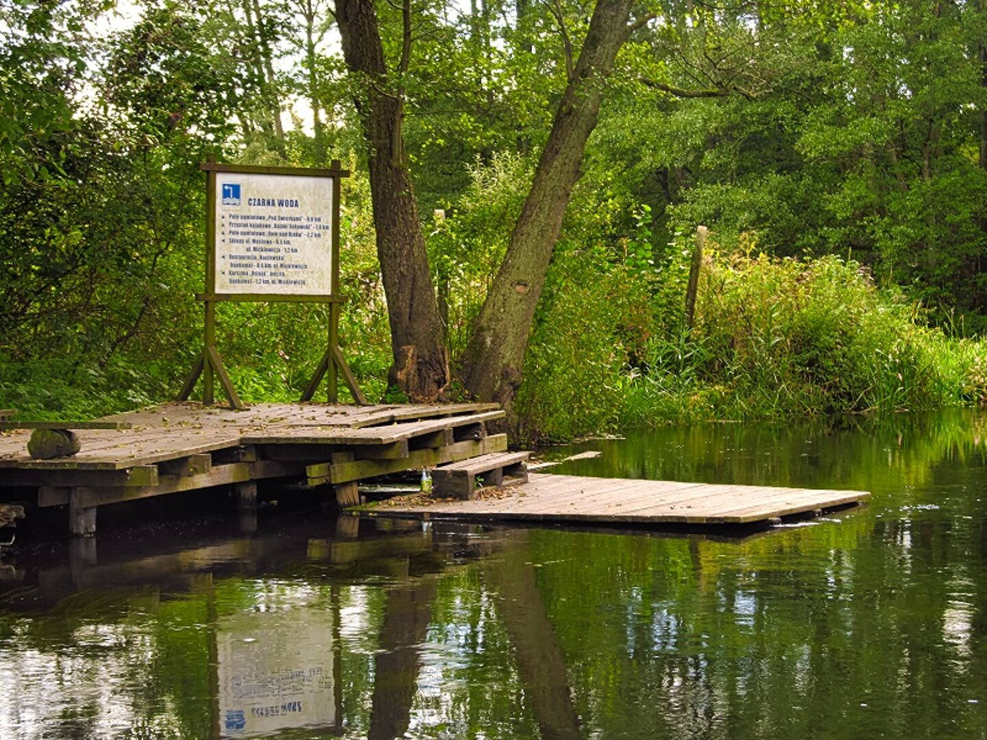 Pomost kajakarni nad rzeką Wdą